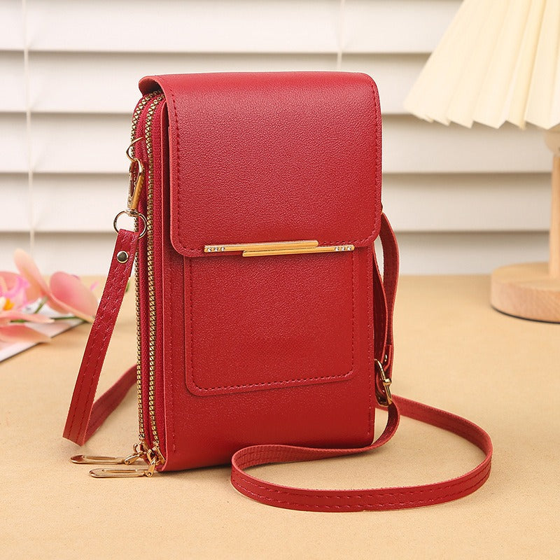 Touchscreen Crossbody Phone Bag โ Use Your Phone Through the Clear Window, 3 Card Slots & Dual-Zipper Secure Storage