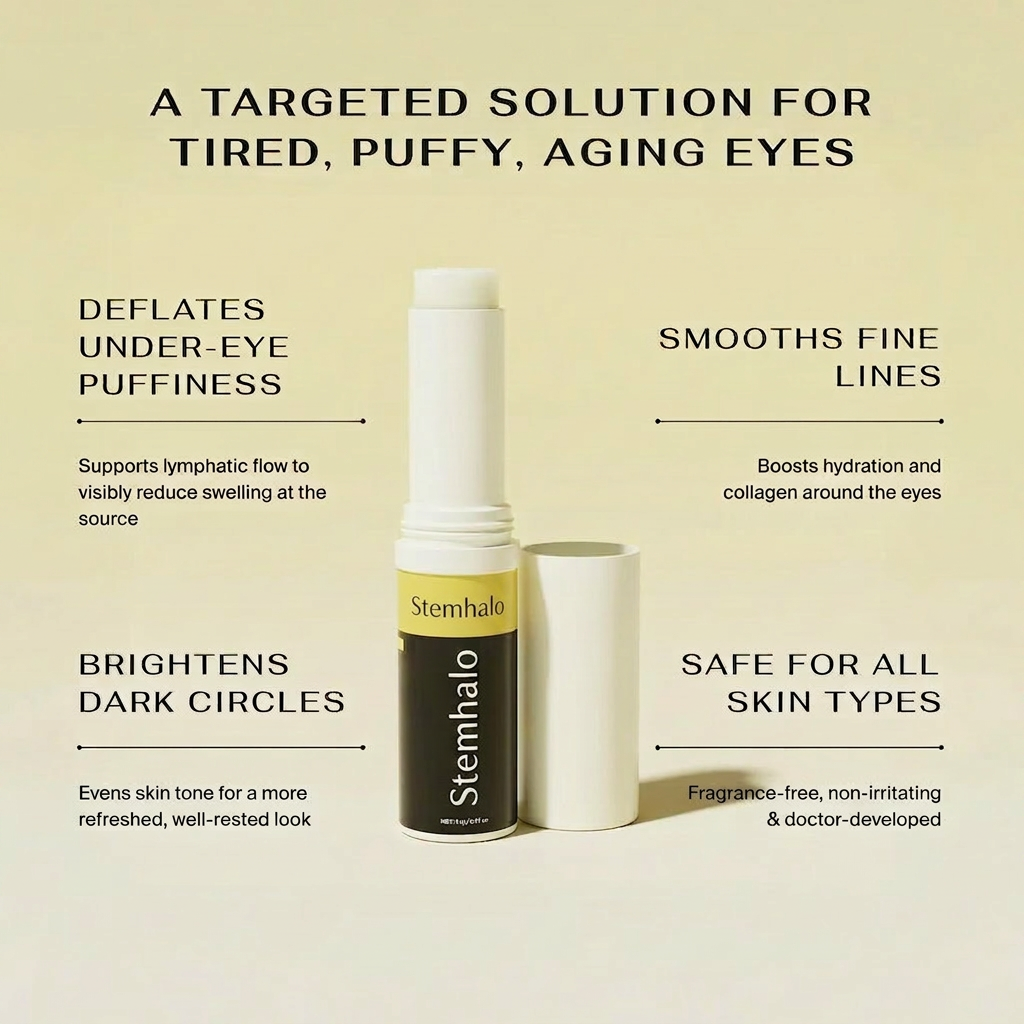 Stemhalo All-In-One Under-Eye Renewal Balm Brightens, Depuffs & Smooths Lines