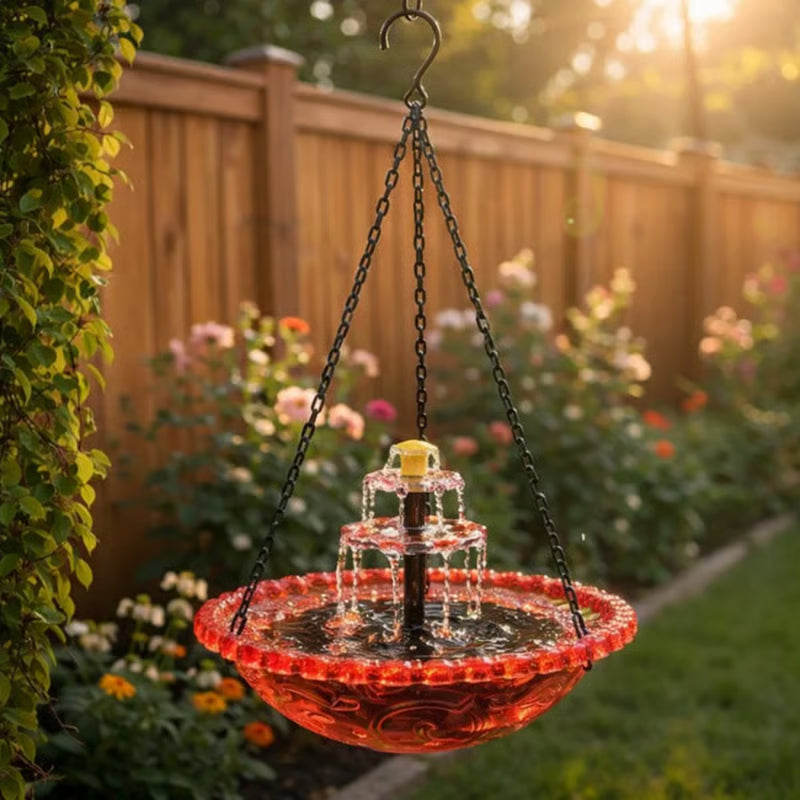 🔥💐SPRING DAY SALE- ONLY 💲23.99!⚡50K+ SOLD!🐦Solar Cascade Hanging Bird Bath Fountain