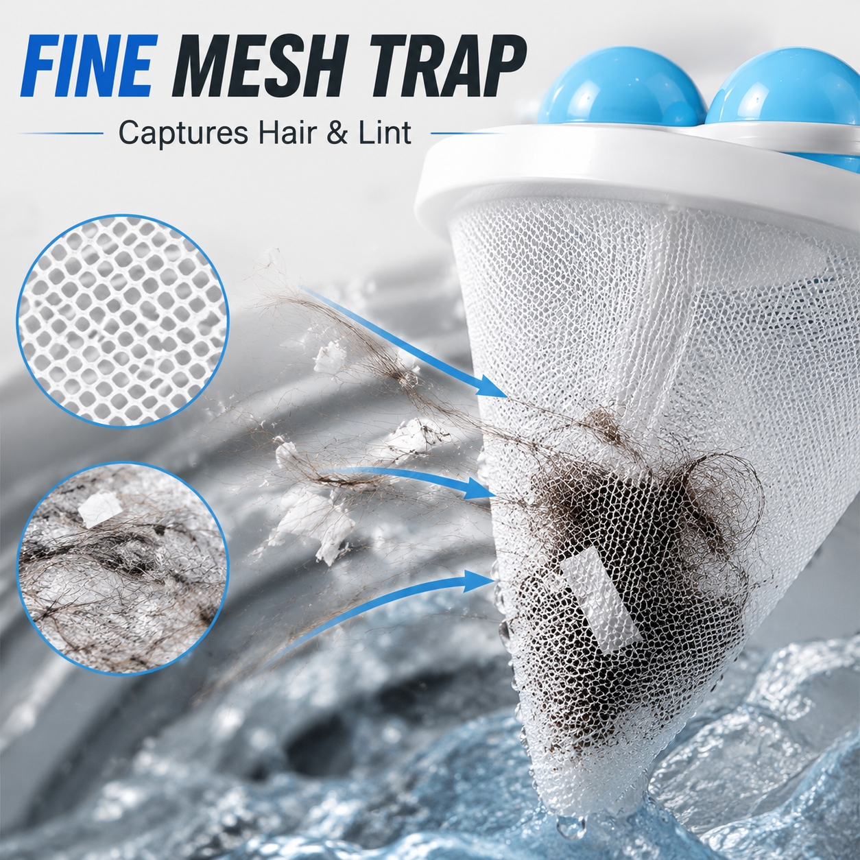 🐾 3-Pack  Floating Pet Hair Laundry Filter Bags | Reusable Lint Catcher
