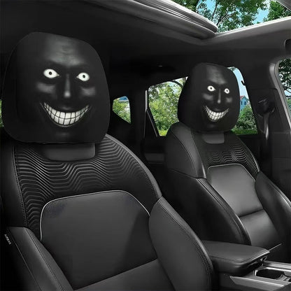👻 Glowing-Eye Ghost Car Headrest Covers – Universal Scary Seat Protectors