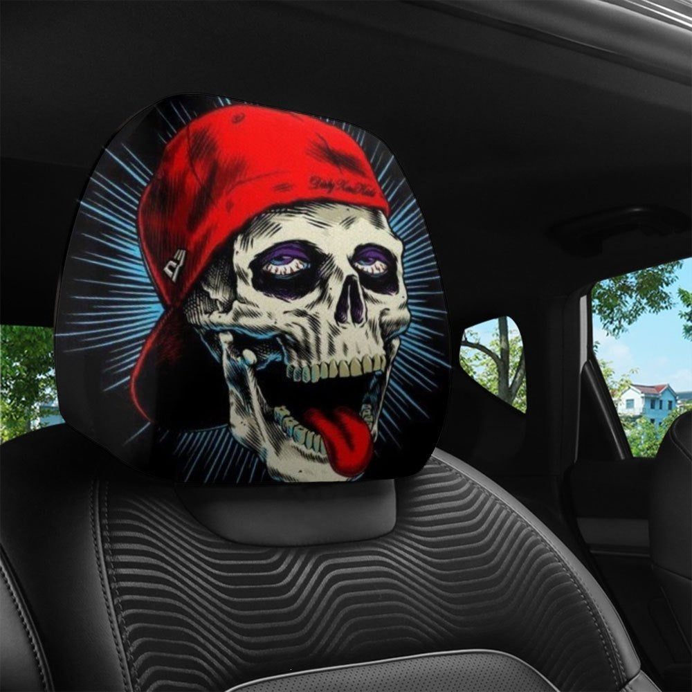 👻 Glowing-Eye Ghost Car Headrest Covers – Universal Scary Seat Protectors