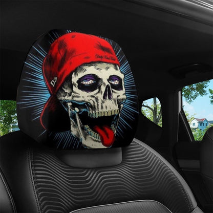 👻 Glowing-Eye Ghost Car Headrest Covers – Universal Scary Seat Protectors