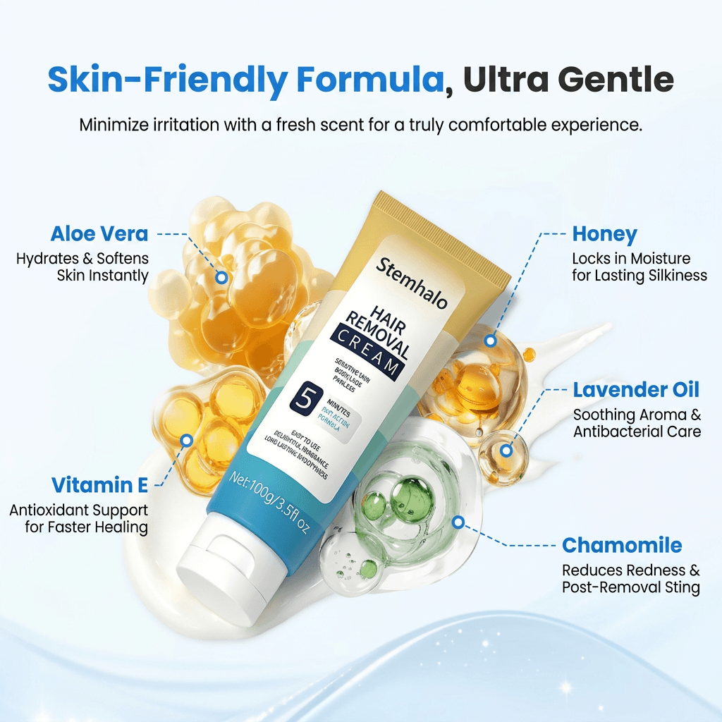 Stemhalo 🔥 Full-Body Hair Removal Cream, Gentle Painless Depilation