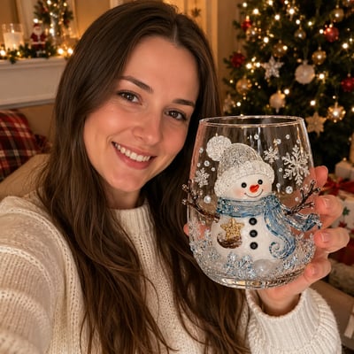 ✨Magical Christmas 3D Glass Cup Collection – Santa, Reindeer, Snowman & Christmas Tree