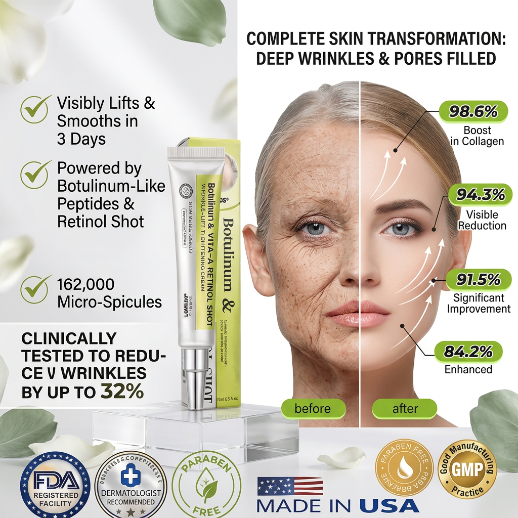 VESTRA🔥 Botulinum & Vita-A Retinol Shot Cream | Wrinkle-Lift Tightening Anti-Aging Cream✨