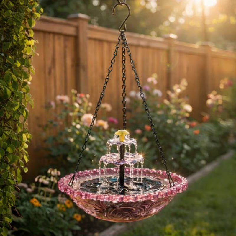 🔥💐SPRING DAY SALE- ONLY 💲23.99!⚡50K+ SOLD!🐦Solar Cascade Hanging Bird Bath Fountain