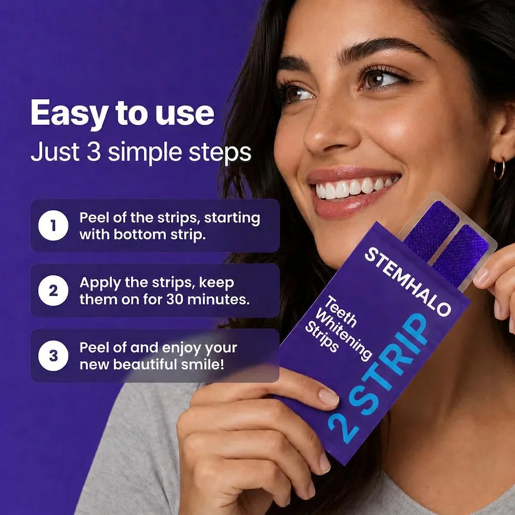 Stemhalo™🔥V34 Purple Whitening Strips, Instant Yellow Teeth Brightening