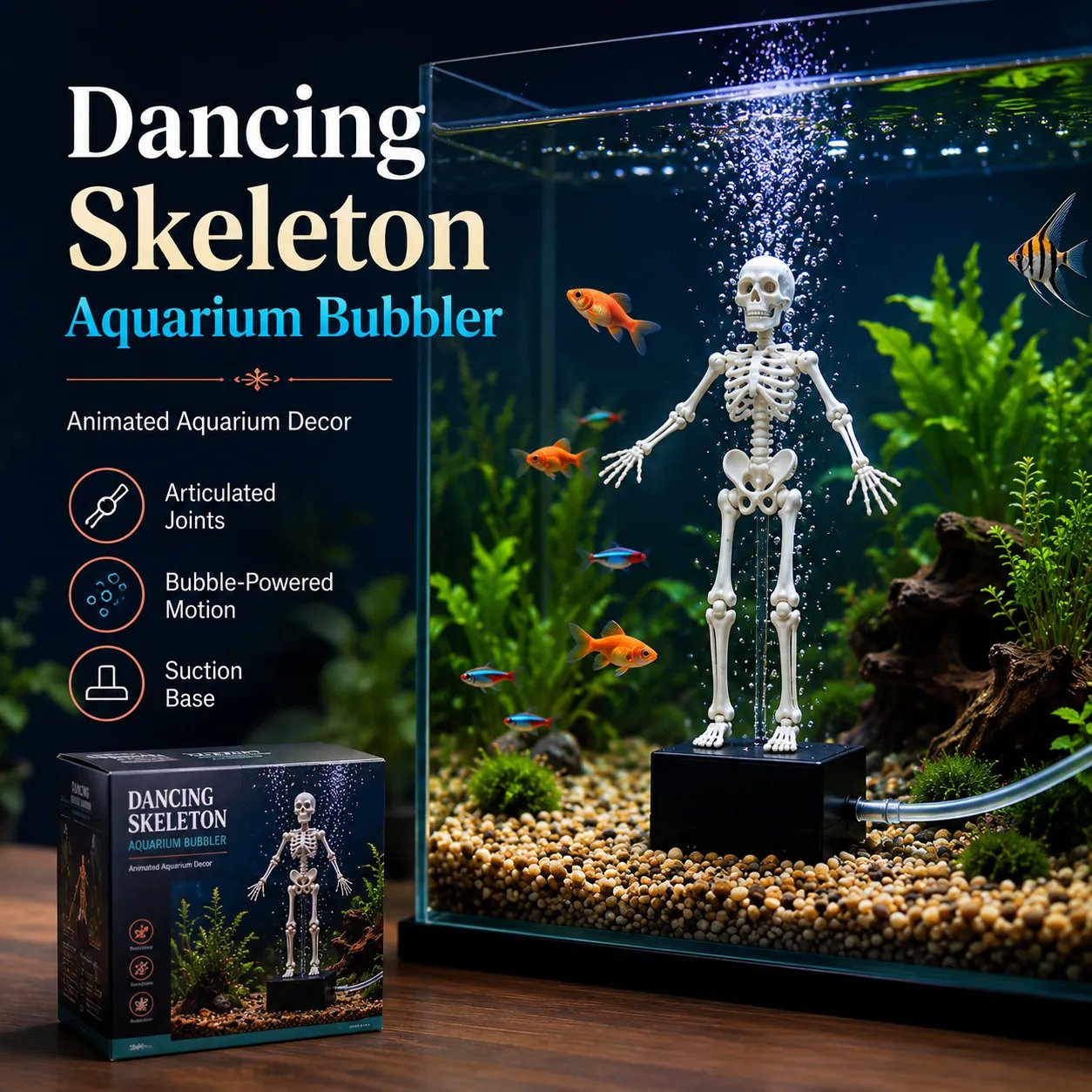 💀Dancing Skeleton Aquarium Bubbler🫧