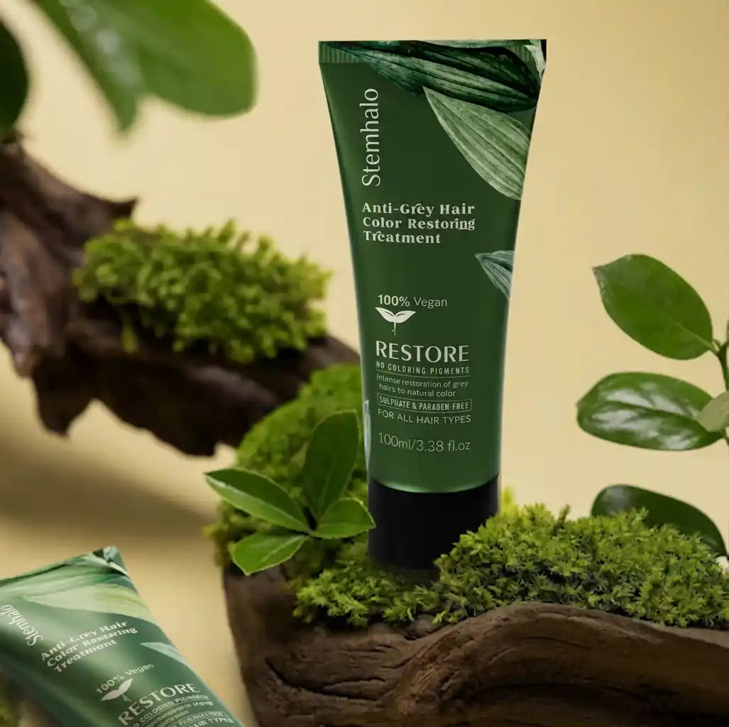 Stemhalo Anti Grey Restoring Treatment | Reverse Greys, Repair Dry Hair & Grow New Dark Hair