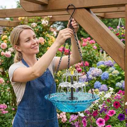 🔥💐SPRING DAY SALE- ONLY 💲23.99!⚡50K+ SOLD!🐦Solar Cascade Hanging Bird Bath Fountain