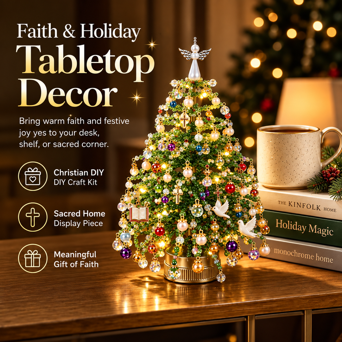 🌟 50% OFF Beaded Christmas Tree DIY Kit 🎄 Make Your Own Festive Keepsake This Holiday