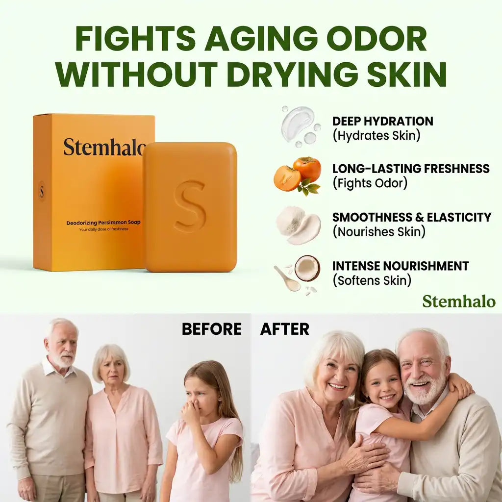 Stemhalo Deodorizing Persimmon Soap |Target Age-Related Skin Odor At The Source
