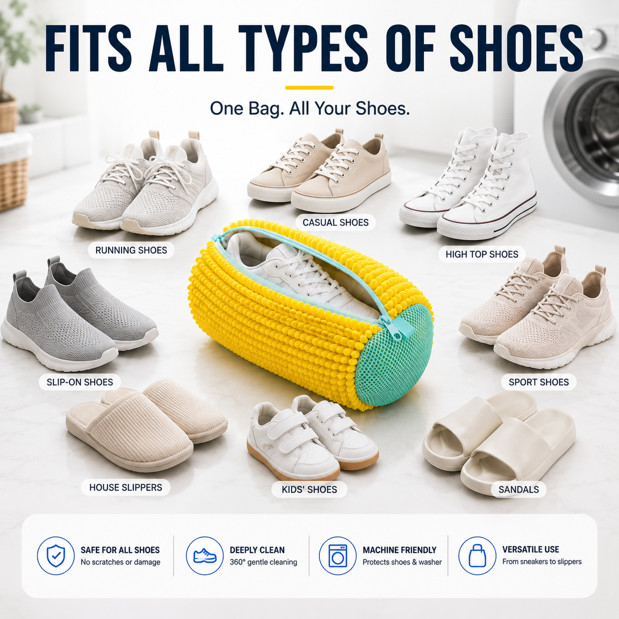 No-Scrub Shoe Washing Bag – Clean & Protect Your Sneakers In The Washing Machine