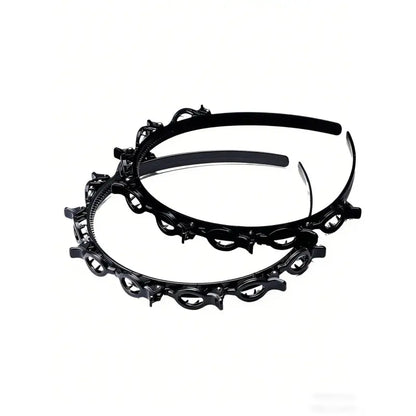 2PCS Hair Styling Headband with Built-In Clips