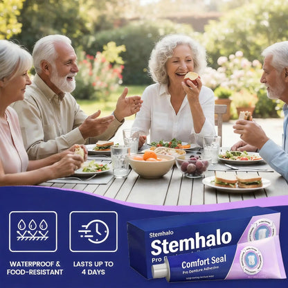 Stemhalo Comfort Seal Pro Denture Adhesive, 96-Hour Hold, Zinc-Free, FDA Certified