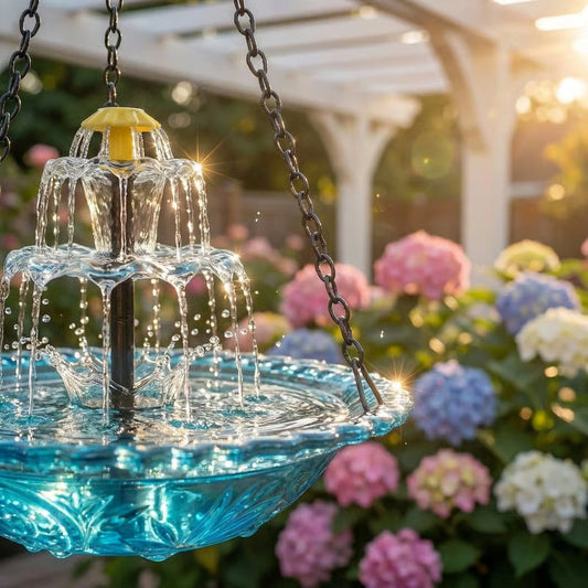 🔥💐SPRING DAY SALE- ONLY 💲23.99!⚡50K+ SOLD!🐦Solar Cascade Hanging Bird Bath Fountain