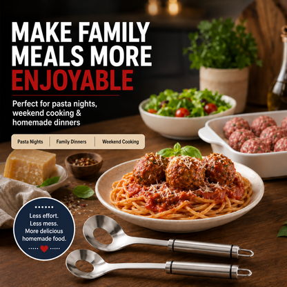 🔥🍝 2-Pack Stainless Steel Meatball Maker Spoon – Make Perfect Meatballs Without Messy Hands