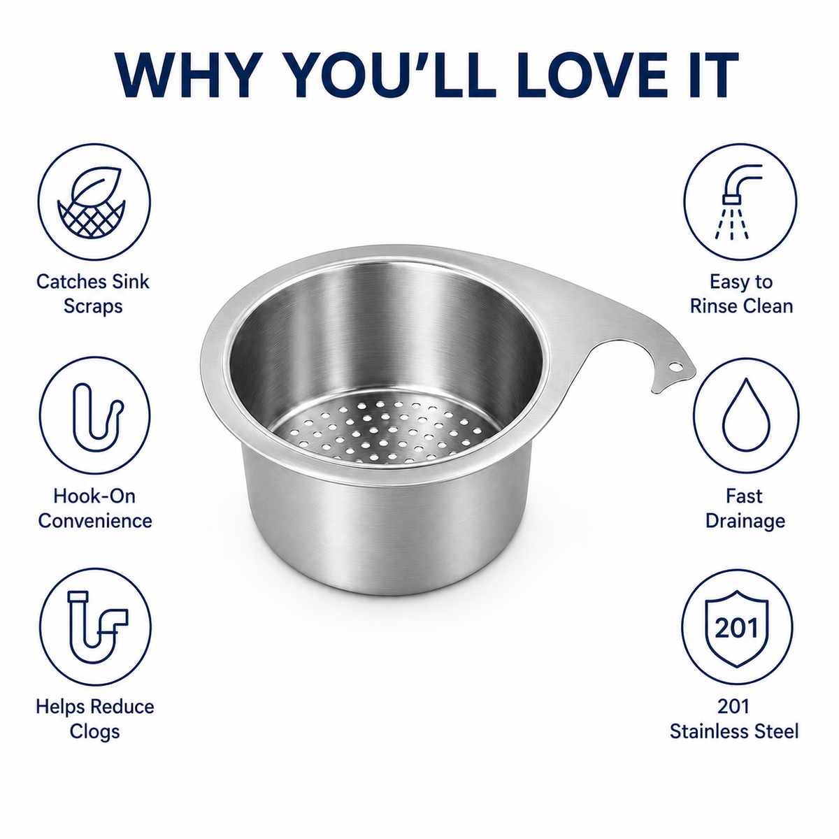 🧺 SAVE 60% Hanging Sink Drain Basket 💧 Catch Scraps & Drain Water Fast