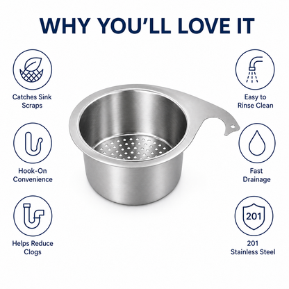 🧺 SAVE 60% Hanging Sink Drain Basket 💧 Catch Scraps & Drain Water Fast