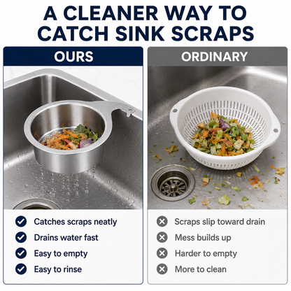 🧺 SAVE 60% Hanging Sink Drain Basket 💧 Catch Scraps & Drain Water Fast