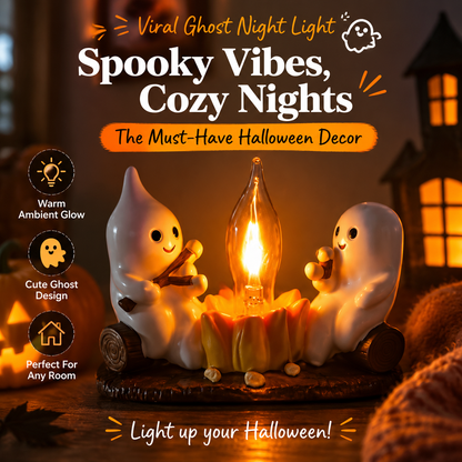 ✨👻 Viral Ghost Night Light – Halloween Flame Effect LED Ambient Lamp for Cozy Spooky Home Decor & Seasonal Decoration