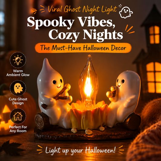 ✨👻 Viral Ghost Night Light – Halloween Flame Effect LED Ambient Lamp for Cozy Spooky Home Decor & Seasonal Decoration