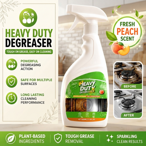🍑 Heavy Duty Range Hood Cleaner Spray – Kitchen Grease Remover for Hood Filters, Stovetops, Backsplash & Stainless Steel
