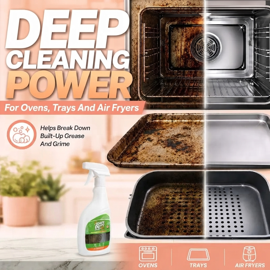 🍑 Heavy Duty Range Hood Cleaner Spray – Kitchen Grease Remover for Hood Filters, Stovetops, Backsplash & Stainless Steel