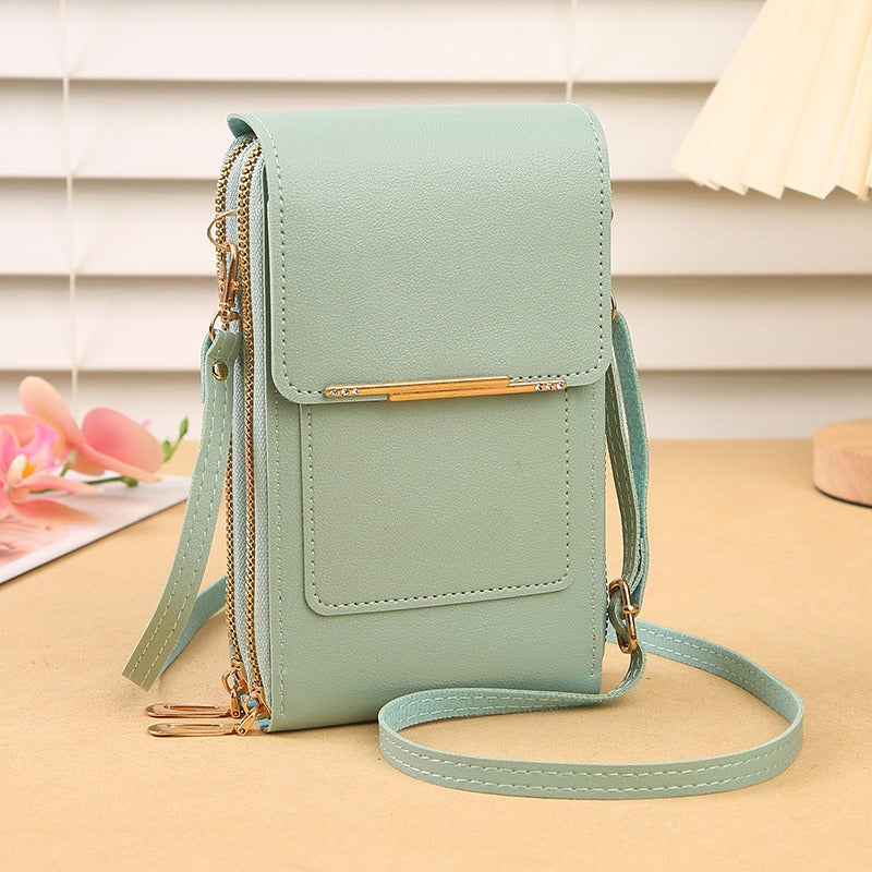Touchscreen Crossbody Phone Bag – Use Your Phone Through the Clear Window, 3 Card Slots & Dual-Zipper Secure Storage