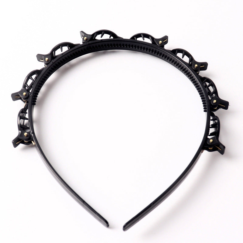 2PCS Hair Styling Headband with Built-In Clips