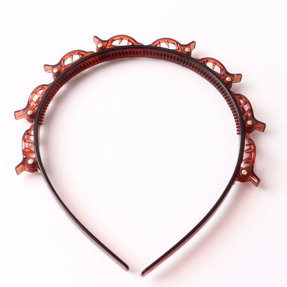 2PCS Hair Styling Headband with Built-In Clips
