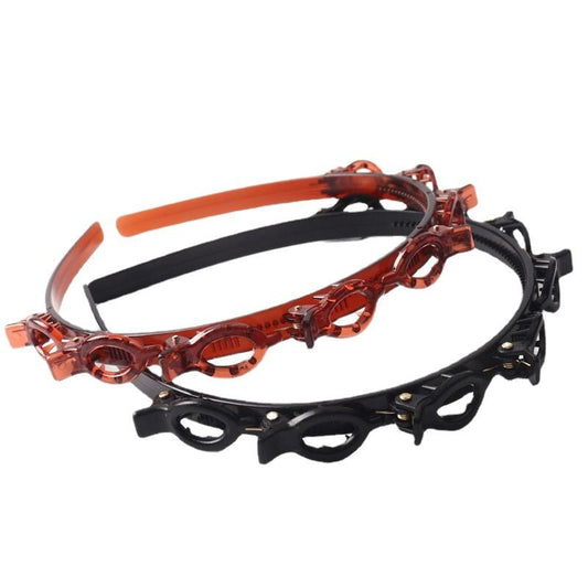 2PCS Hair Styling Headband with Built-In Clips