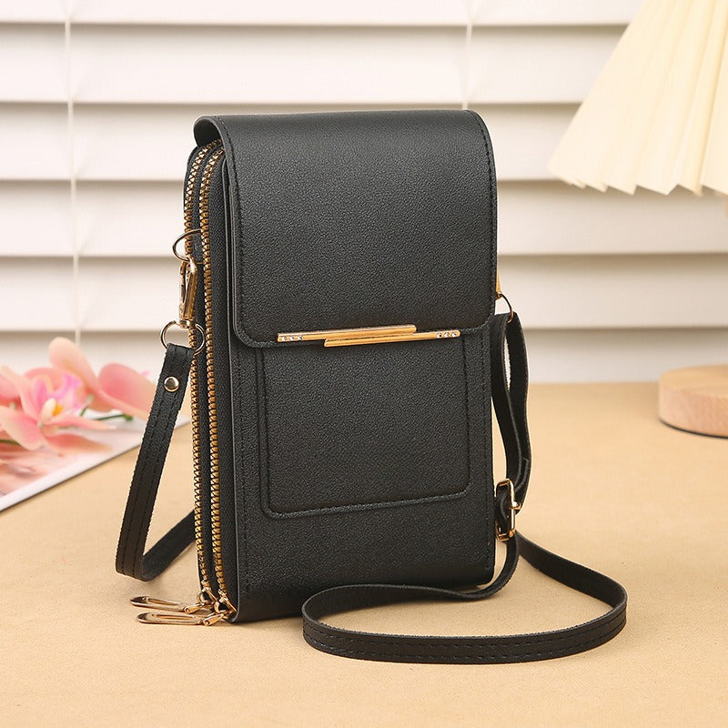 Touchscreen Crossbody Phone Bag – Use Your Phone Through the Clear Window, 3 Card Slots & Dual-Zipper Secure Storage