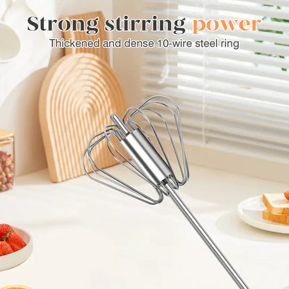 🔥Stainless Steel Hand-Push Rotary Whisk