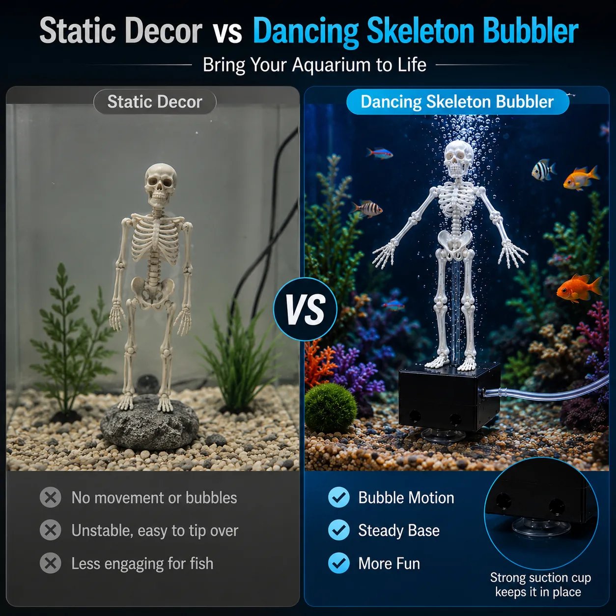 💀Dancing Skeleton Aquarium Bubbler🫧