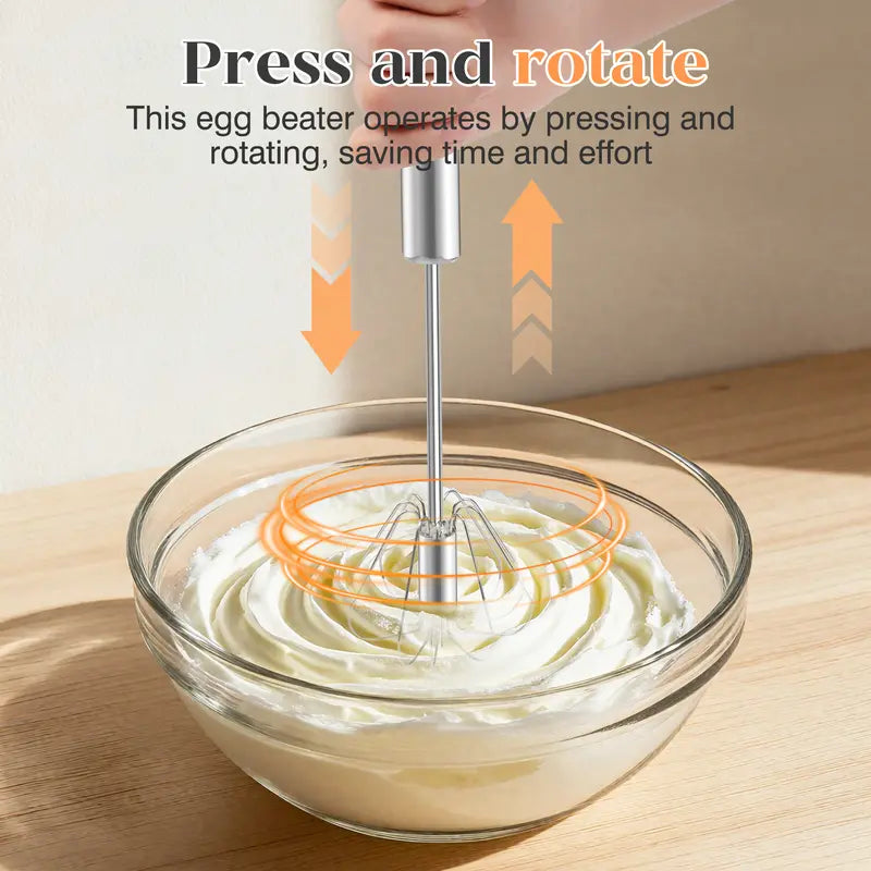 🔥Stainless Steel Hand-Push Rotary Whisk
