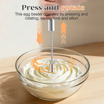 🔥Stainless Steel Hand-Push Rotary Whisk