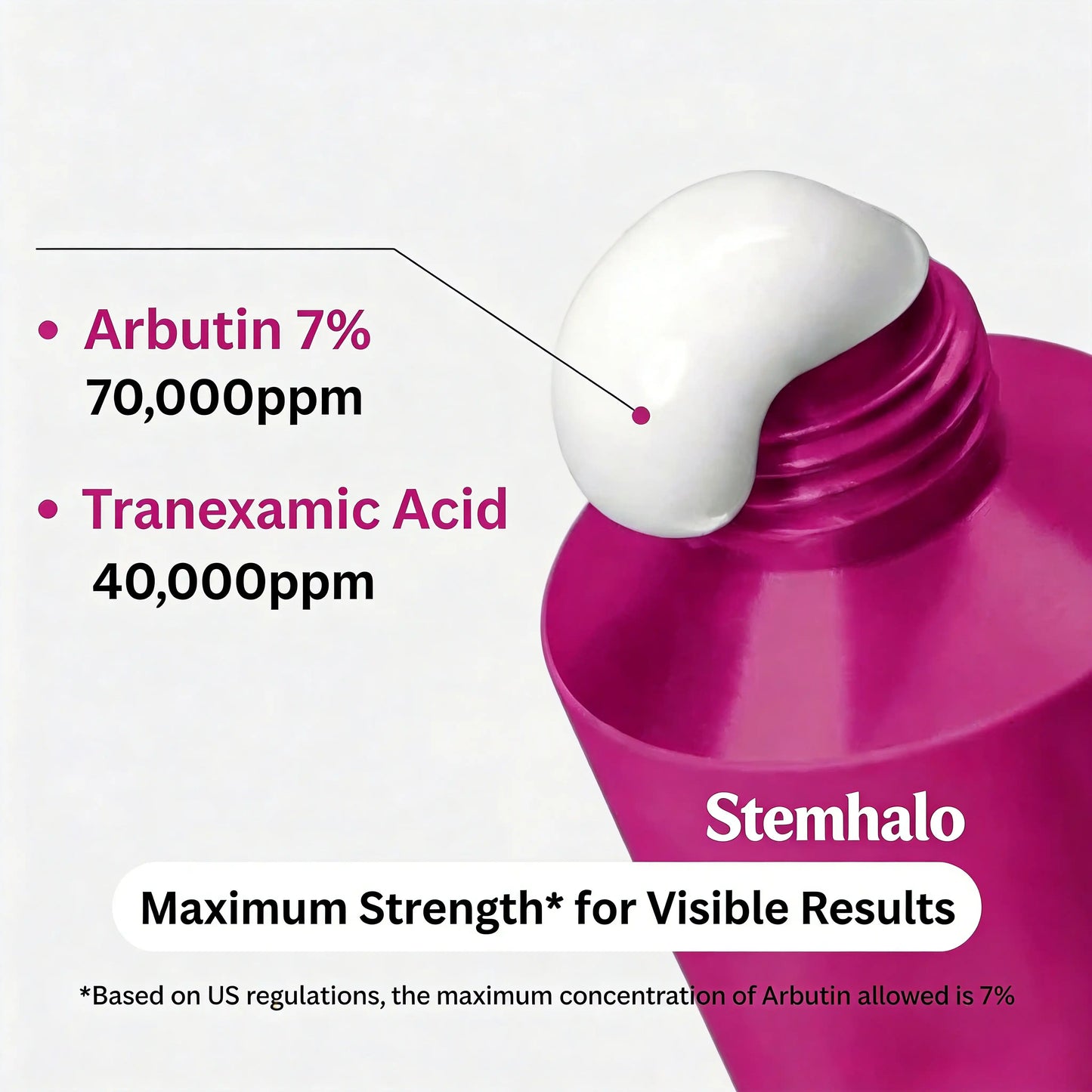 Stemhalo Alpha Arbutin+TXA Brightening Cream | Rapidly Fade Freckles, Acne Scars & Melasma, Reveal Luminous Glass Skin