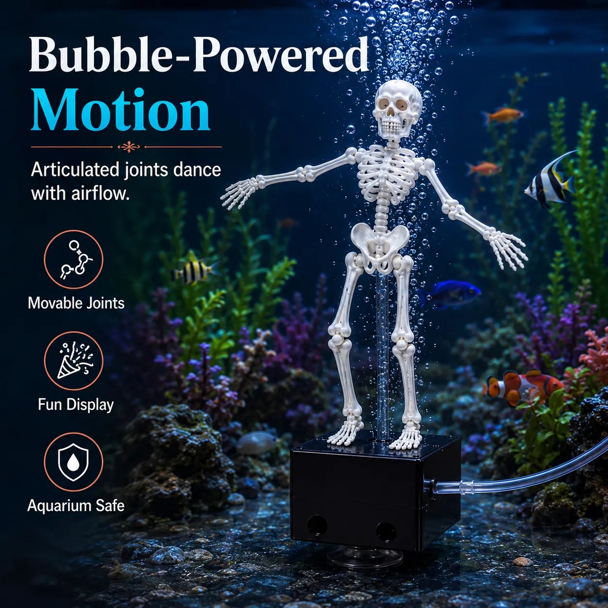 💀Dancing Skeleton Aquarium Bubbler🫧