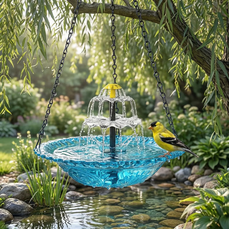 🔥💐SPRING DAY SALE- ONLY 💲23.99!⚡50K+ SOLD!🐦Solar Cascade Hanging Bird Bath Fountain