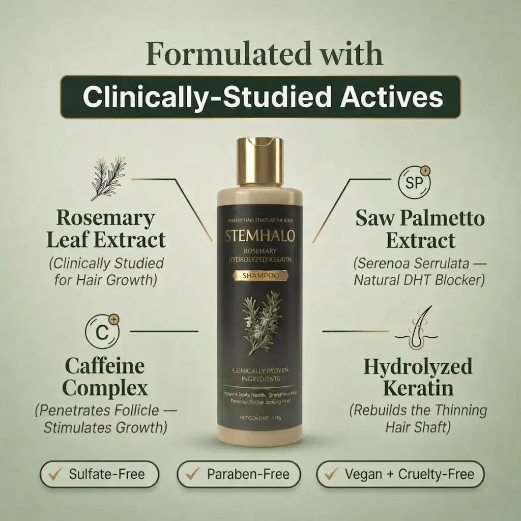 Stemhalo Growth-Support Shampoo | Stop Excessive Shedding & Grow Denser Hair