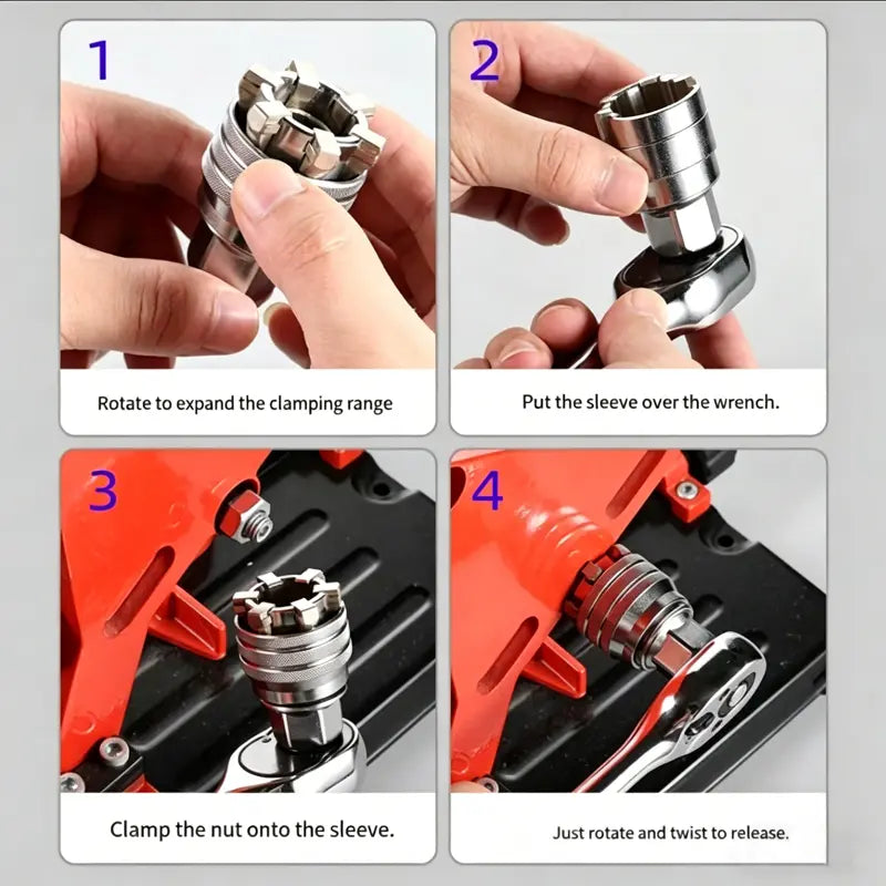 🔥 Universal Socket Wrench™                     One Tool Replaces 30+ Sockets        Adjustable Universal Socket Tool for Ratchets, Torque Wrenches & Power Drills