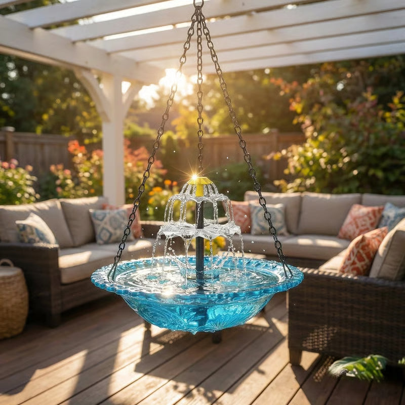 🔥💐SPRING DAY SALE- ONLY 💲23.99!⚡50K+ SOLD!🐦Solar Cascade Hanging Bird Bath Fountain