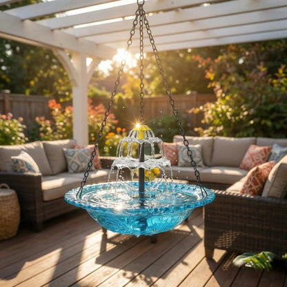 🔥💐SPRING DAY SALE- ONLY 💲23.99!⚡50K+ SOLD!🐦Solar Cascade Hanging Bird Bath Fountain