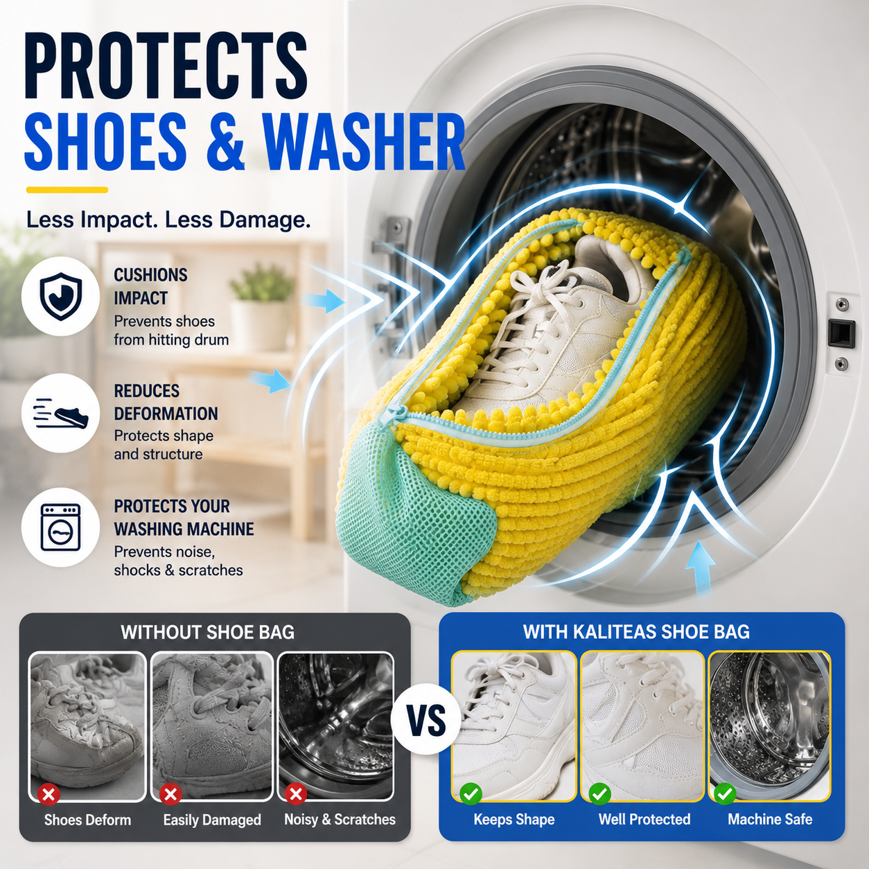 No-Scrub Shoe Washing Bag – Clean & Protect Your Sneakers In The Washing Machine