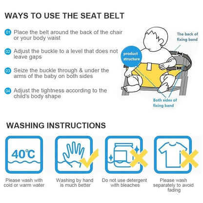 👶 Adjustable Baby Chair Safety Strap Safer Mealtimes Made Easy