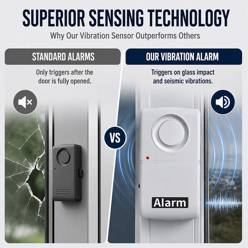 🚨 110dB Wireless Door & Window Vibration Alarm for Home Security