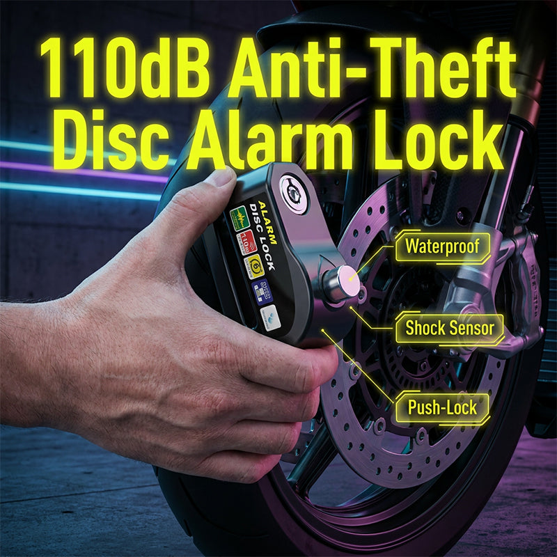 🔒 Motorcycle Disc Brake Alarm Lock – 110dB Anti-Theft Security 🏍️